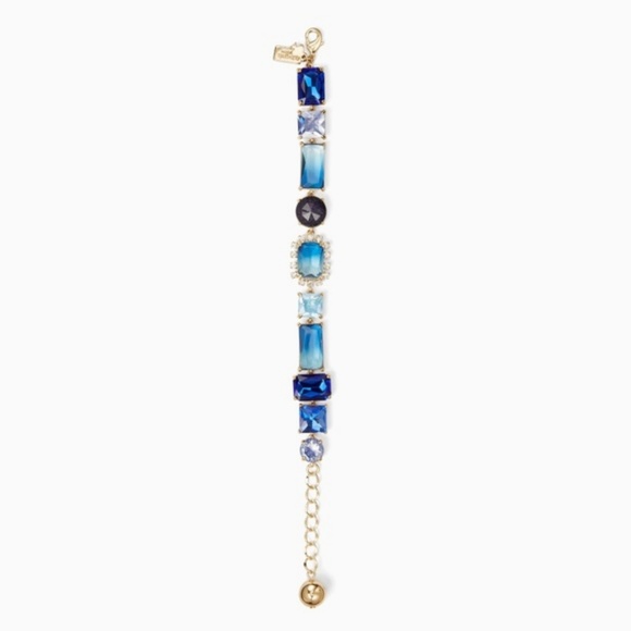 NEW Kate Spade 12K Gold Blue Color Crush Bracelet - Picture 3 of 4